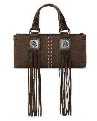 MW1351-888 CF Montana West Western Fringe Concho Collection Mini Crossbody Bag