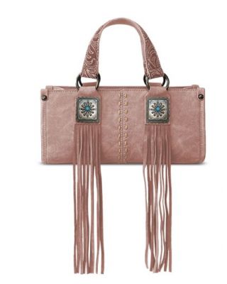 MW1351-888 DPK Montana West Western Fringe Concho Collection Mini Crossbody Bag