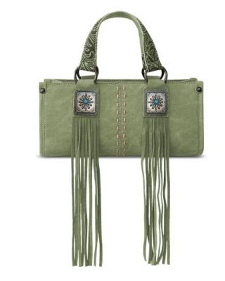 MW1351-888 GN Montana West Western Fringe Concho Collection Mini Crossbody Bag