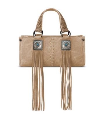 MW1351-888 TN Montana West Western Fringe Concho Collection Mini Crossbody Bag