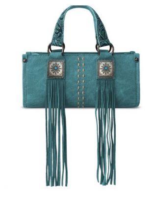MW1351-888 TQ Montana West Western Fringe Concho Collection Mini Crossbody Bag