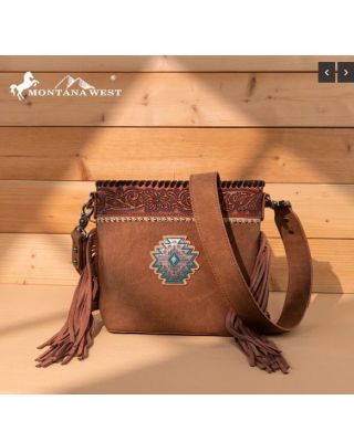 MW1350-8360 BR Montana West Tooled Aztec Concho 