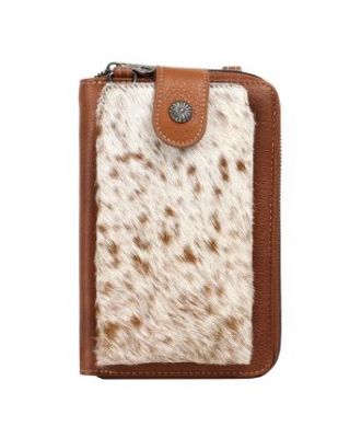 MW630 BR Montana West Western Genuine Hair-On Cowhide Phone Case Crossbody 