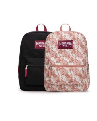 MWC-5751S PK Montana West Western Horse Print Backpack -2Pcs Set