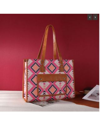 MWF1020-8119S PK  Montana West Aztec Pattern Concealed Carry Wide Tote