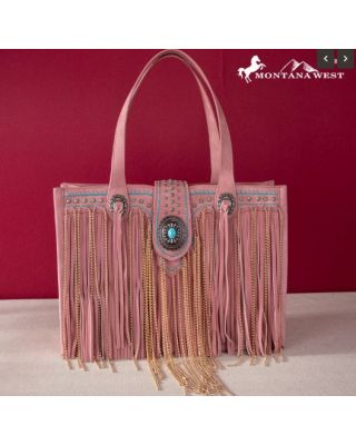 MWF1047G-8119 PK  Montana West Fringe Collection Concealed Carry Tote