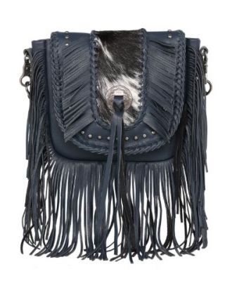 MWR-054 NV Montana West Genuine Leather Hair-On Cowhide Fringe Bohemian Crossbody