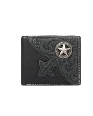 MWS-W031 BK Genuine Leather Tooled Collection Men's Wallet