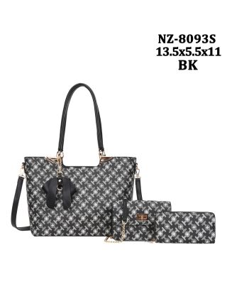NZ-8093S BLK DESINER BAG 3PC SETS