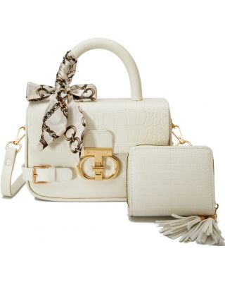 PU913-M2 WT HANDBAG WITH WALLET SET