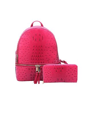 OS1062W MAG OSTRICH BACKPACK WITH WALLET