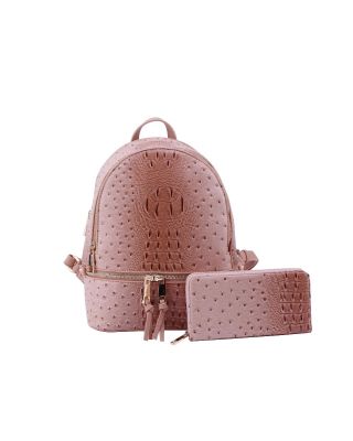 OS1062W R PK OSTRICH BACKPACK WITH WALLET