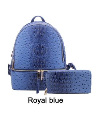 OS1062W R BL OSTRICH BACKPACK WITH WALLET