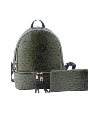 OS1062W OLV OSTRICH BACKPACK WITH WALLET