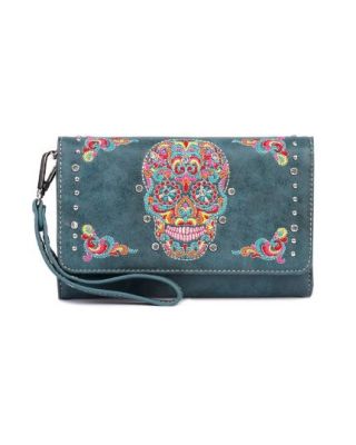 FIO-013 TQ  Montana West Sugar Skull Collection Wallet/Crossbody