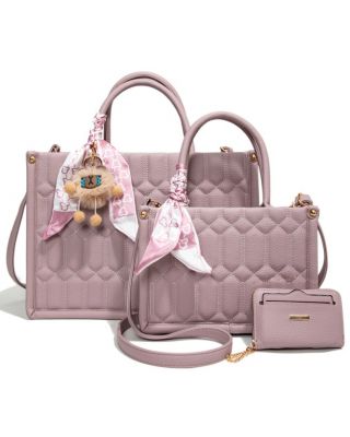 PU25528-T3 PP 2 HANDBAG WITH 1 WALLET SET