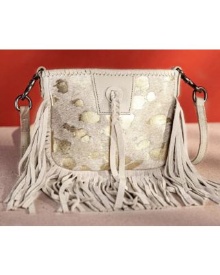 RLC-L180 BG Montana West Genuine Leather Hair- Fringe Crossbody