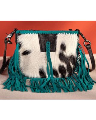 RLC-L180 TQ Montana West Genuine Leather Hair- Fringe Crossbody