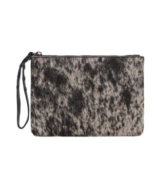 RLH-7001 BK Montana West Hair-On Cowhide Leather Wristlet