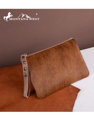 RLH-7001 LBR Montana West Hair-On Cowhide Leather Wristlet