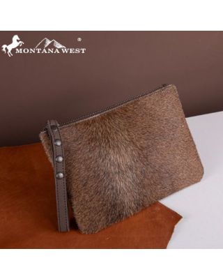 RLH-7001 LCF Montana West Hair-On Cowhide Leather Wristlet