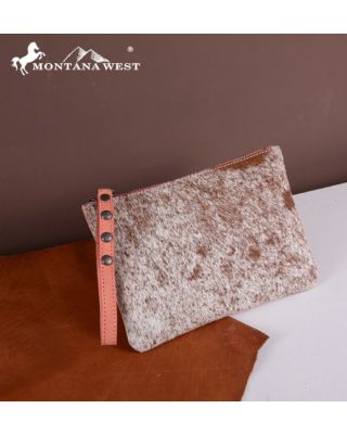 RLH-7001 PK Montana West Hair-On Cowhide Leather Wristlet