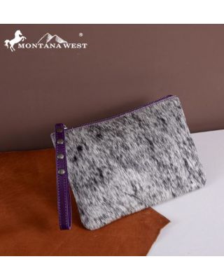 RLH-7001 PP Montana West Hair-On Cowhide Leather Wristlet