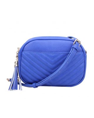 WU121 BL TWO ZIPPER CROSBODY BAG