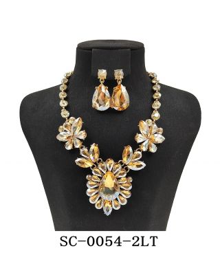 SC-0054 2LT TOPAZ NECKLACE SET