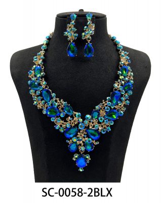 SC-0058 2BLX BLAB NECKLACE SET