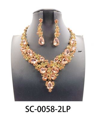 SC-0058 2LP PEACH NECKLACE SET