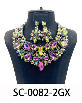 SC-0082 2GX GNAB CRYSTAL NECKLACE SET