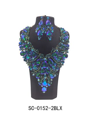 SC-0152 2BLX BLAB NECKLACE SET