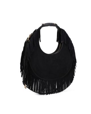 SJ30109BK SAUDADE FRINGE HOBO BAG