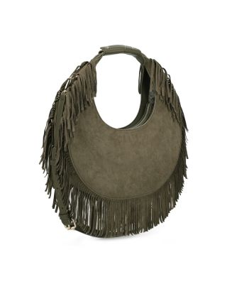 SJ30109OLV SAUDADE FRINGE HOBO BAG