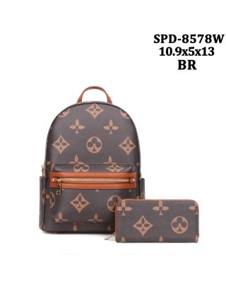 SPD-8578W BR BACKPACK WITH WALLET