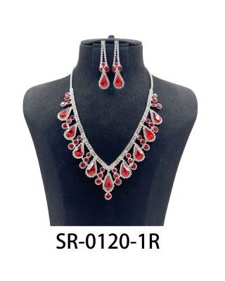SR-0120-1R RHINESTONE NECKLACE SET