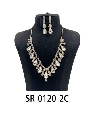 SR-0120-2C RHINESTONE NECKLACE SET