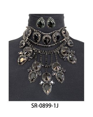 SR-0899-1J BK CASTING NECKLACE SET