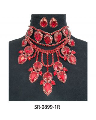SR-0899-1R RD CASTING NECKLACE SET