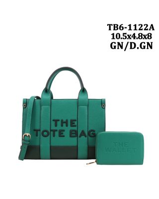 TB6-1122A GN/DGN THE TOTE BAG WITH WALLET