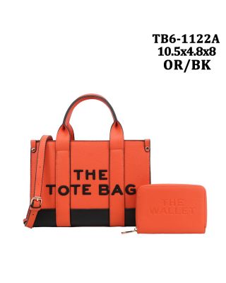TB6-1122A OR/BK THE TOTE BAG WITH WALLET