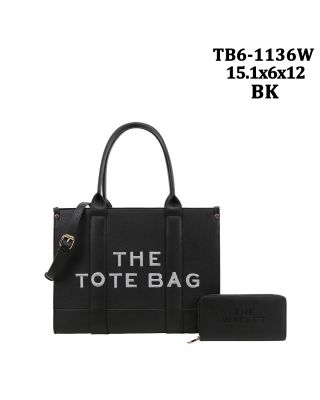TB6-1136W BK BRICF CASE SHOPPING BAG WITH WALLET