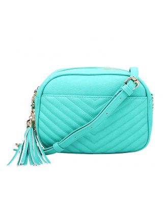 WU121 TQ TWO ZIPPER CROSBODY BAG