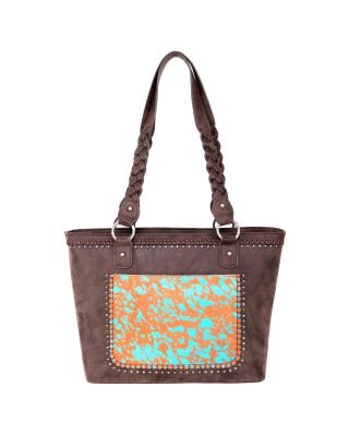 TR119G-8317  CF Trinity Ranch Hair-On Leather Collection Concealed Carry Tote