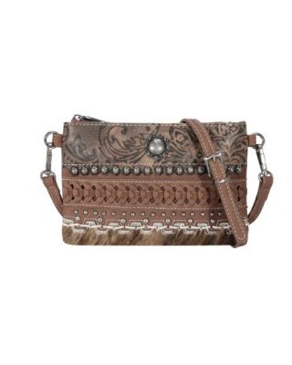 TR136-181 BR  Trinity Ranch Hair On Cowhide Collection Clutch/Crossbody