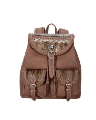 TR136-9110 BR Trinity Ranch Hair On Cowhide Collection Backpack