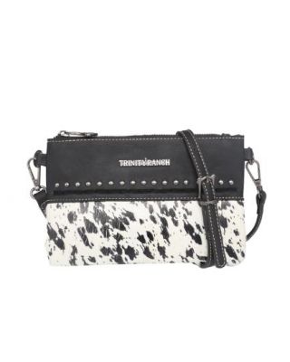TR137-181 BK  Trinity Ranch Hair On Cowhide Collection Clutch/Crossbody