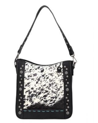 TR140G-921 BK  Trinity Ranch Hair-On Cowhide Collection Concealed Carry Hobo