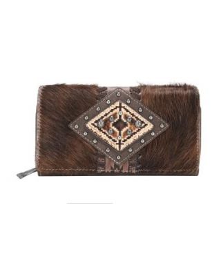 TR146-W010 CF Trinity Ranch Hair-On Cowhide Wallet